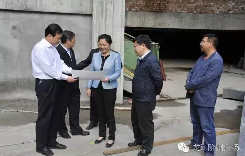 市長陳青，副市長王月成陪同省電力投資集團(tuán)公司總經(jīng)理李輝一行深入階州廣場視察