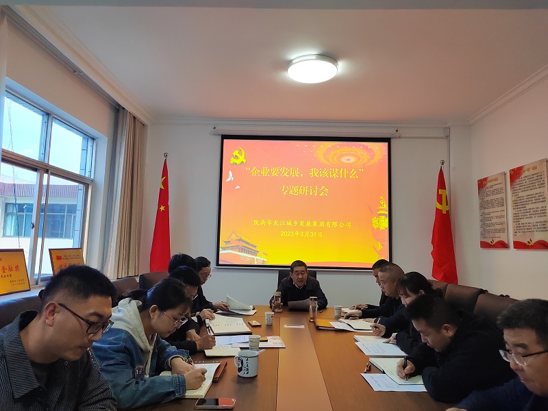 【“三抓三促”行動進(jìn)行時】市龍江城鄉(xiāng)集團(tuán)開展“隴南要發(fā)展，我該謀什么”——圍繞“加快集團(tuán)公司高質(zhì)量發(fā)展，我該謀什么”專題研討